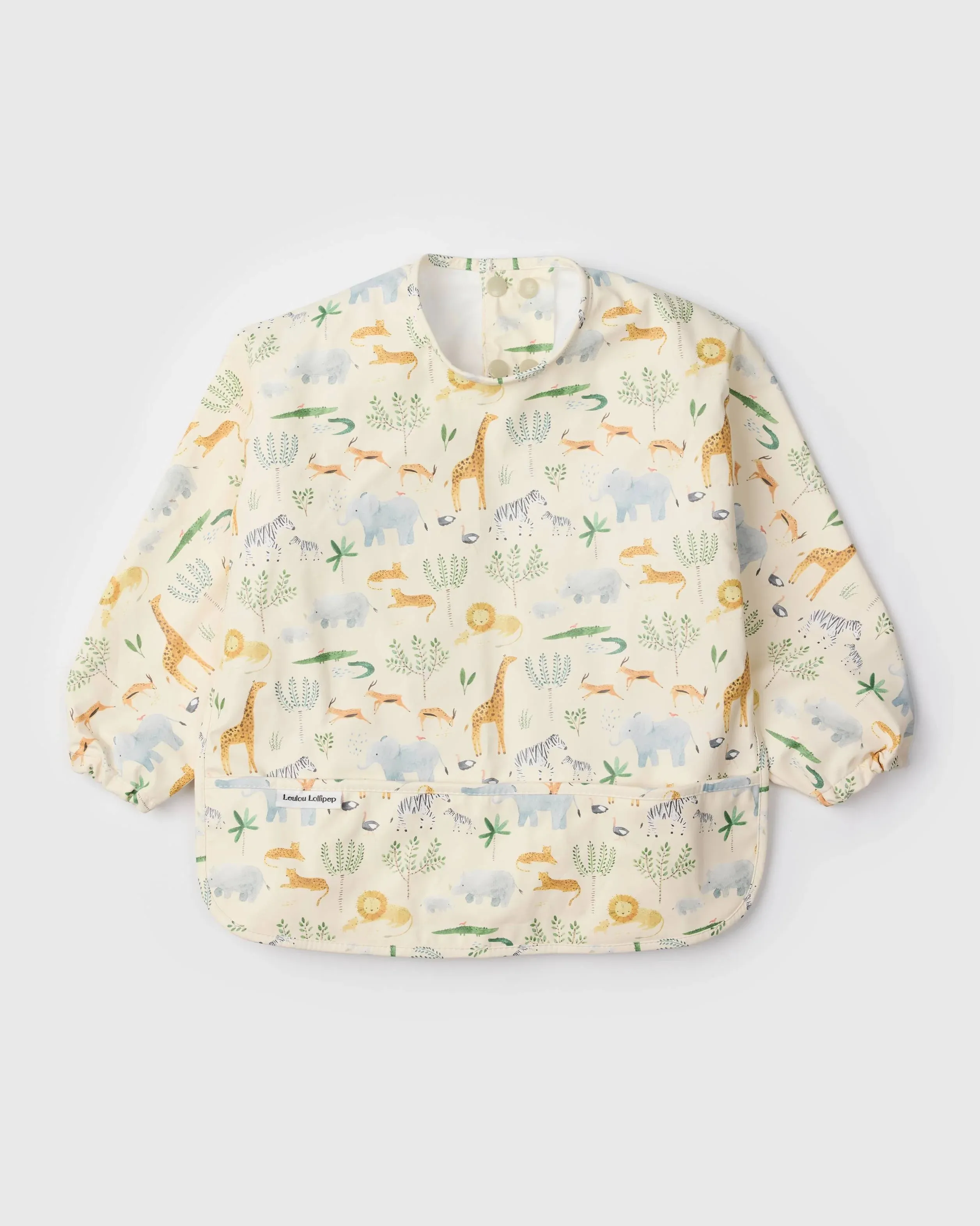 Loulou Lollipop Long Sleeve Bib - Jungle Friends
