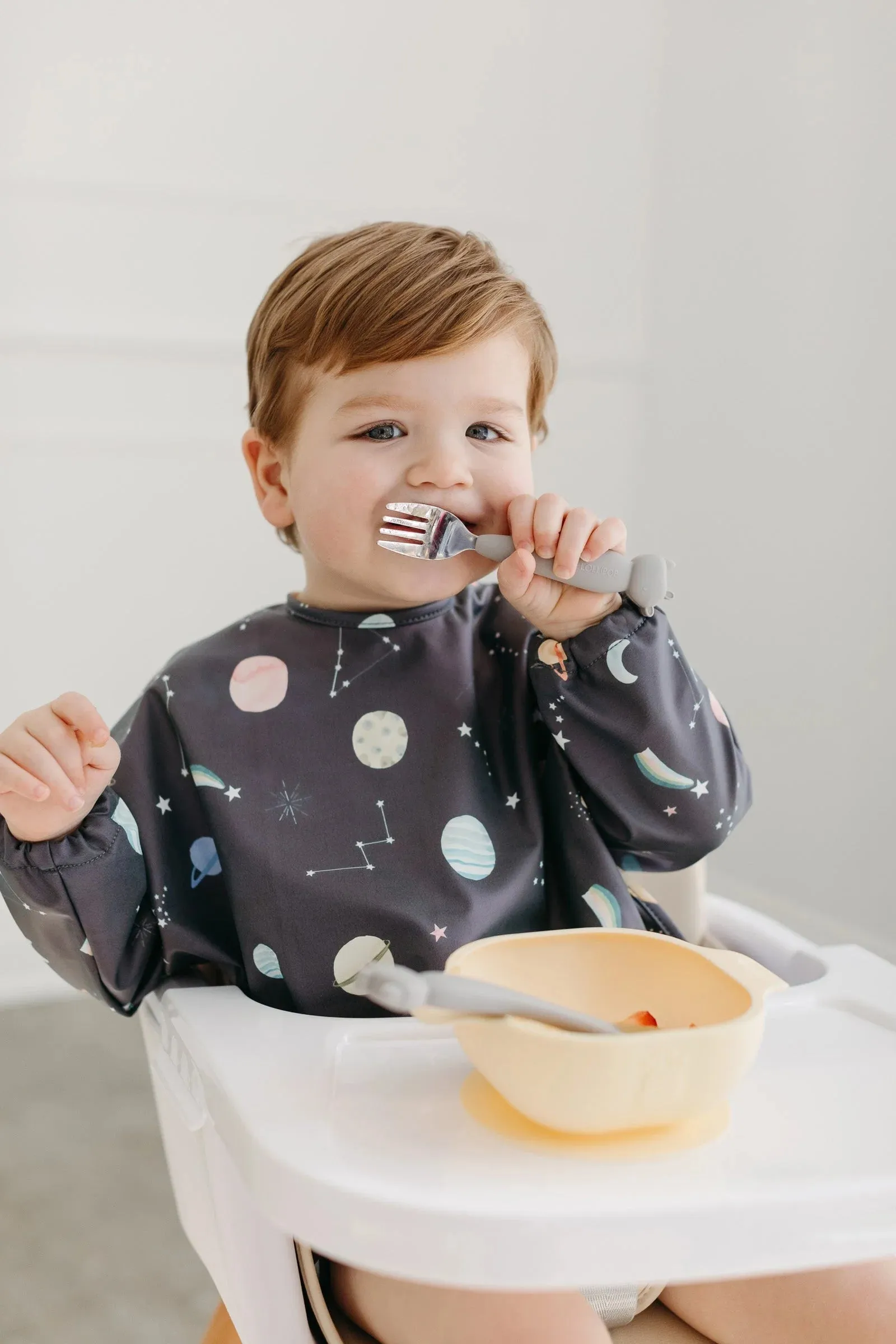 Loulou Lollipop - Long Sleeve Waterproof Bib - Planets