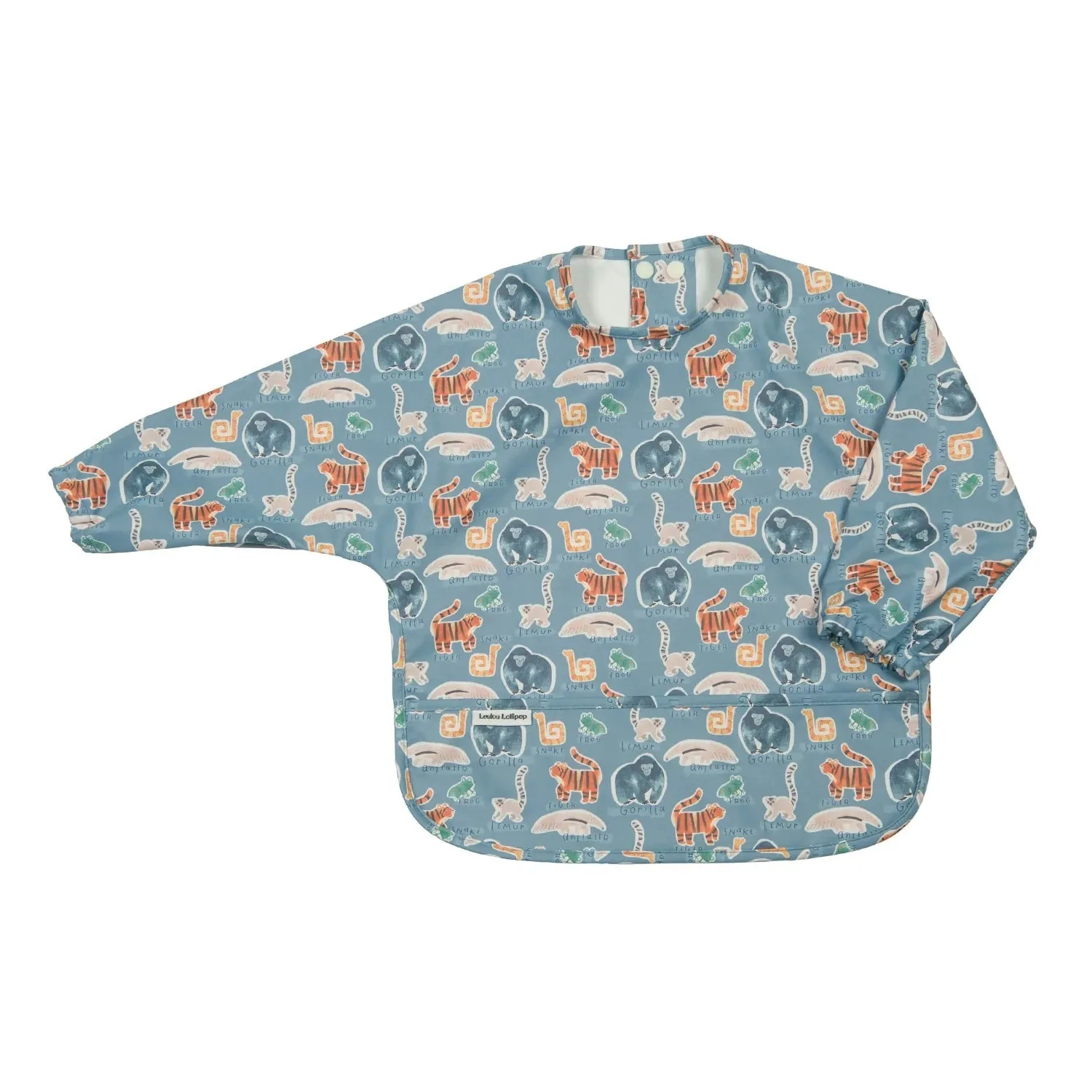 Loulou Lollipop Long Sleeved Bib - Jungle Friends