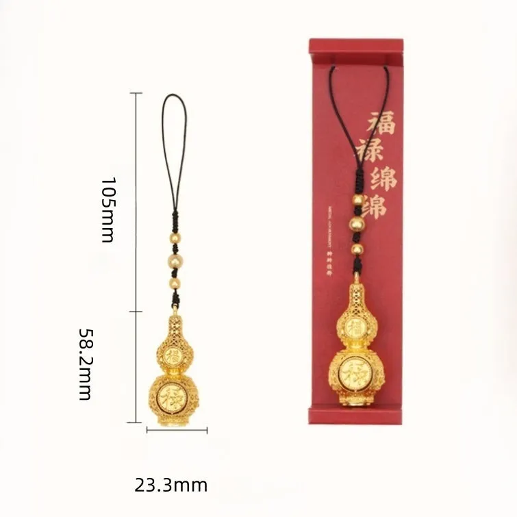 Lucky Gourd Metal Phone Charm Elegant and Stylish Accessory
