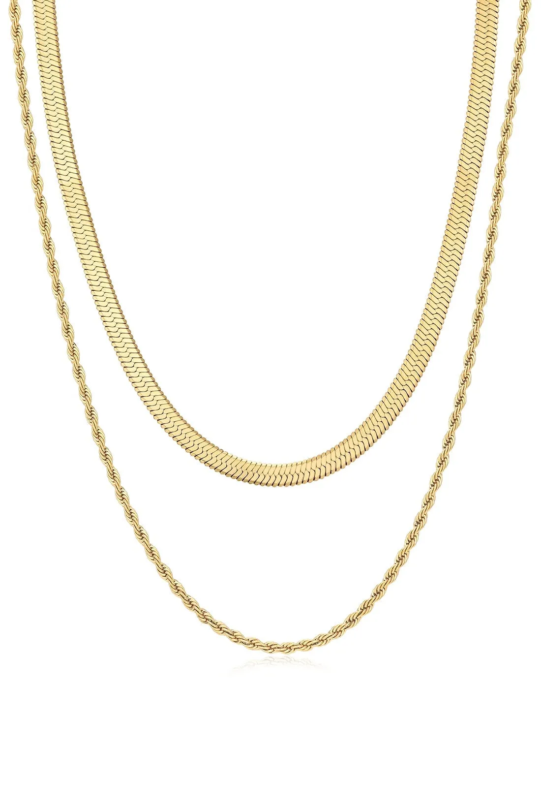 Luv AJ - L'Amor Chain Necklace Set Gold