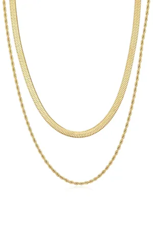 Luv AJ - L'Amor Chain Necklace Set Gold