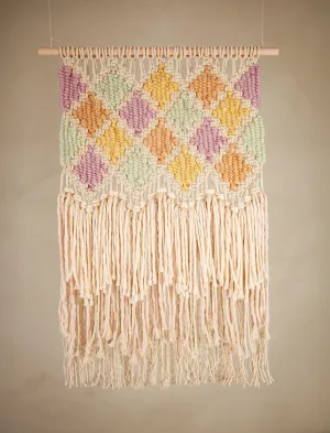 Macraweave wall hanging, "Harlequin"