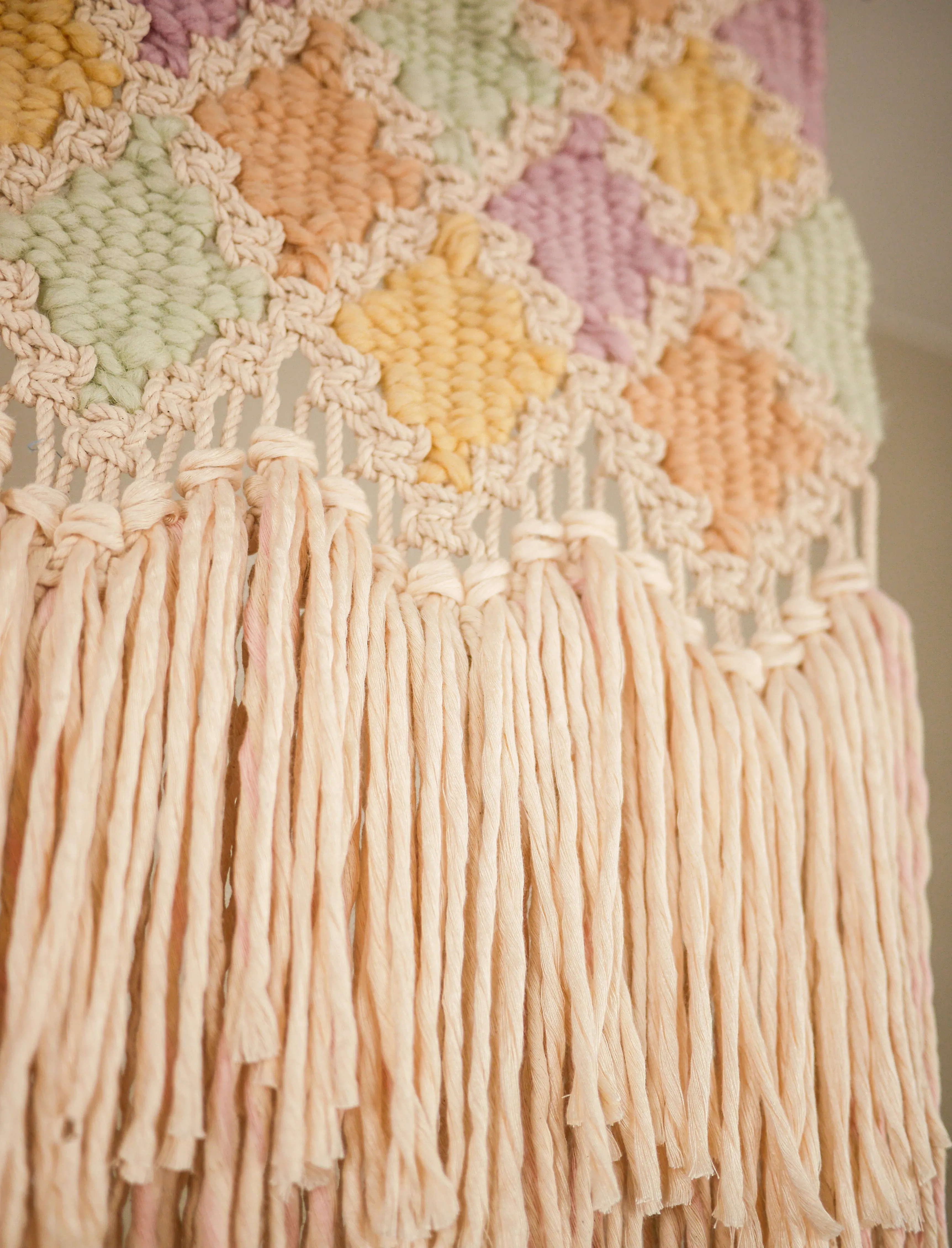 Macraweave wall hanging, "Harlequin"