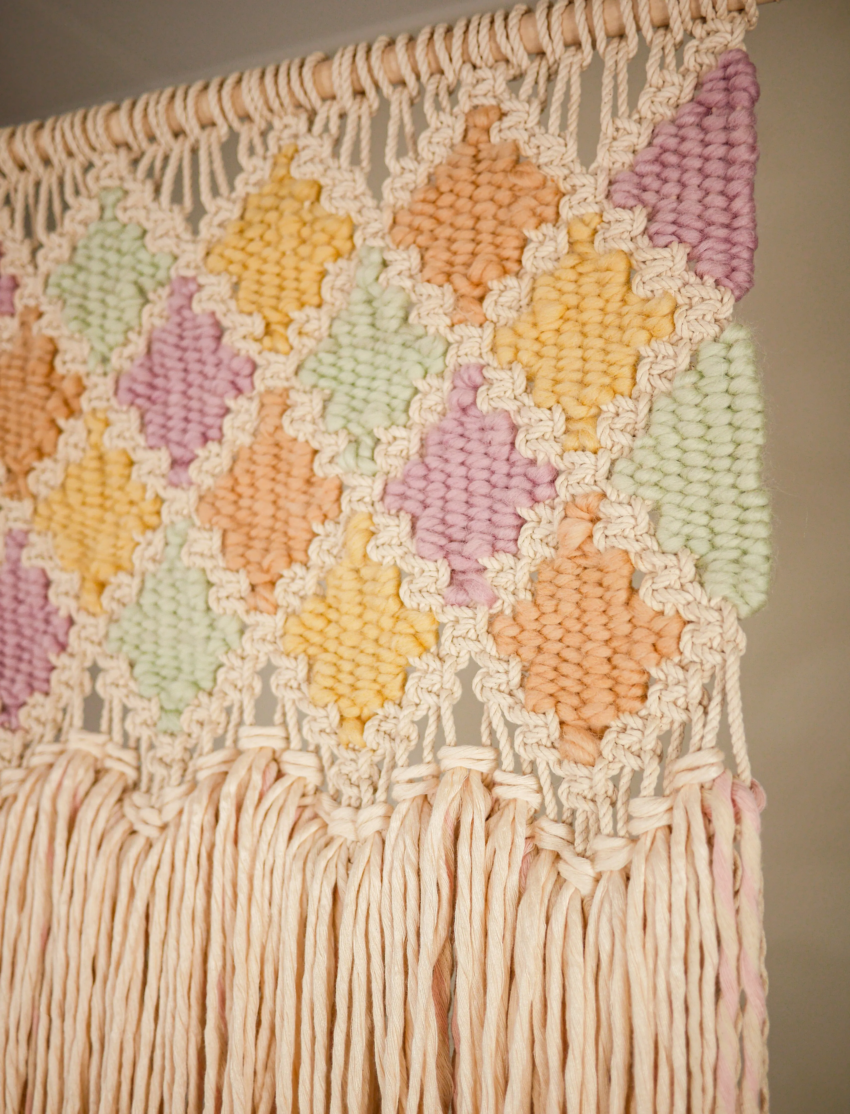 Macraweave wall hanging, "Harlequin"