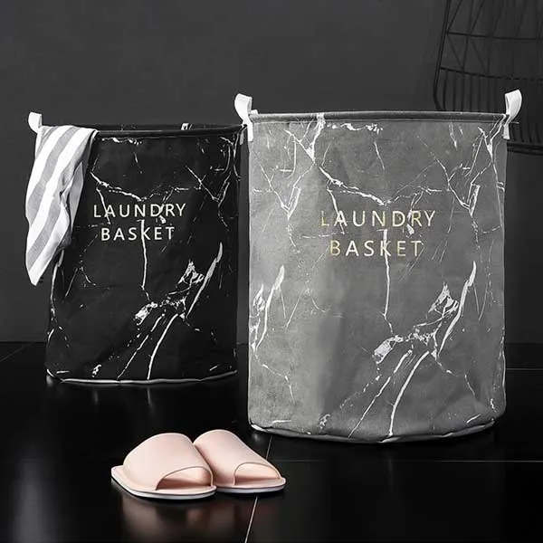 Marble series large fabric storage basket