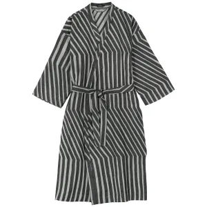 Marimekko Kalasaaski Bath Robe Black & White Stripe