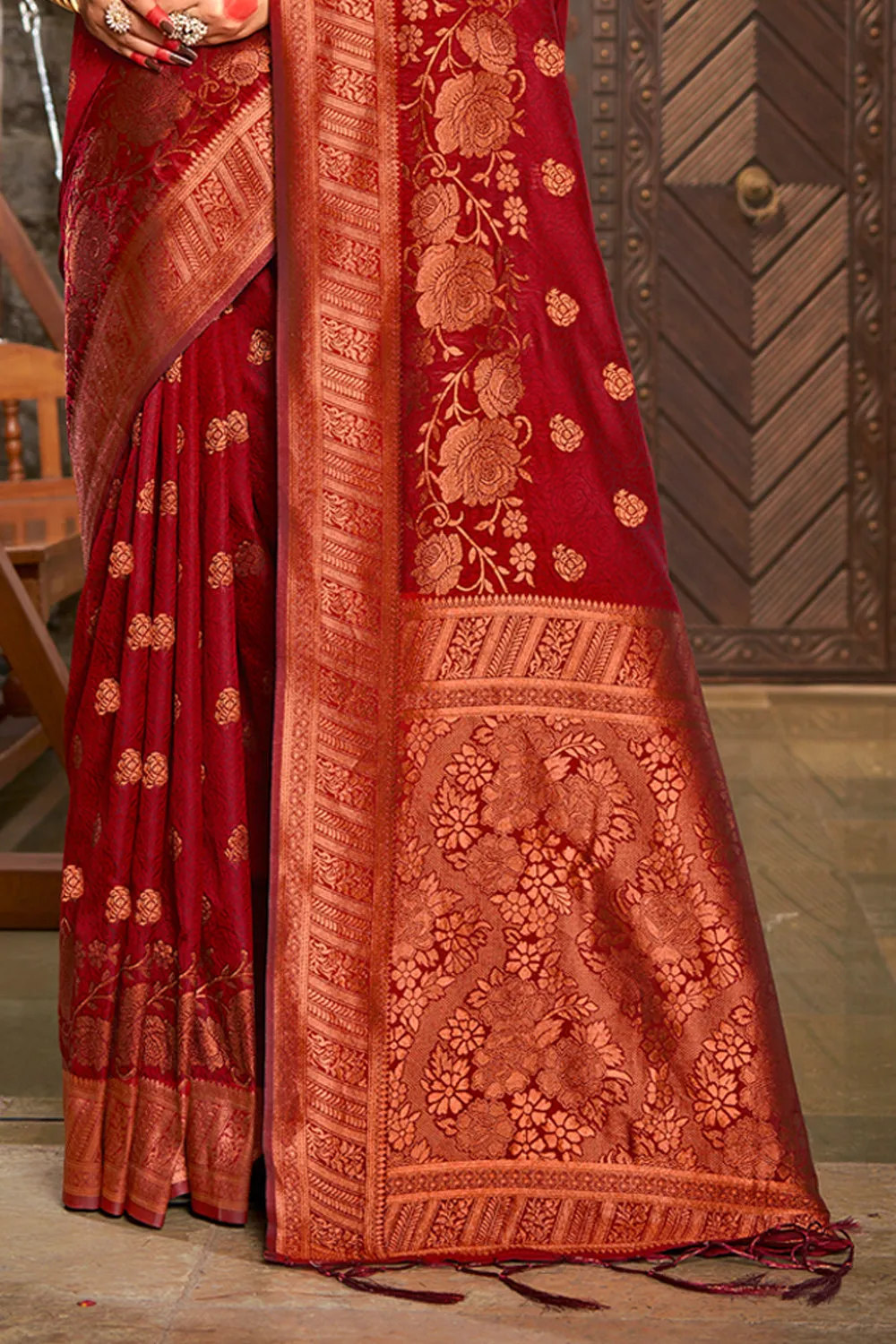 Maroon Silk Saree