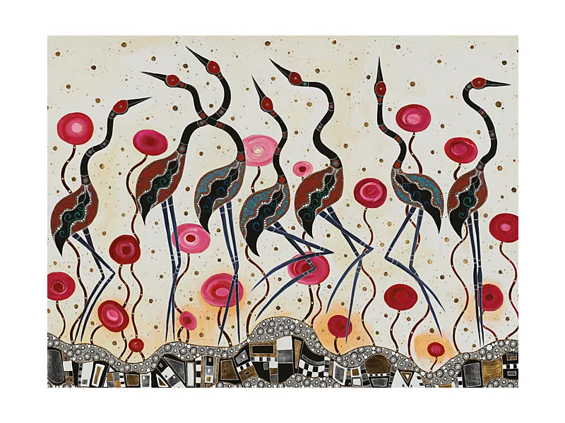 Maxwell and Williams Melanie Hava Jugaig-Bana-Wabu Tea Towel 50x70cm- Brolgas