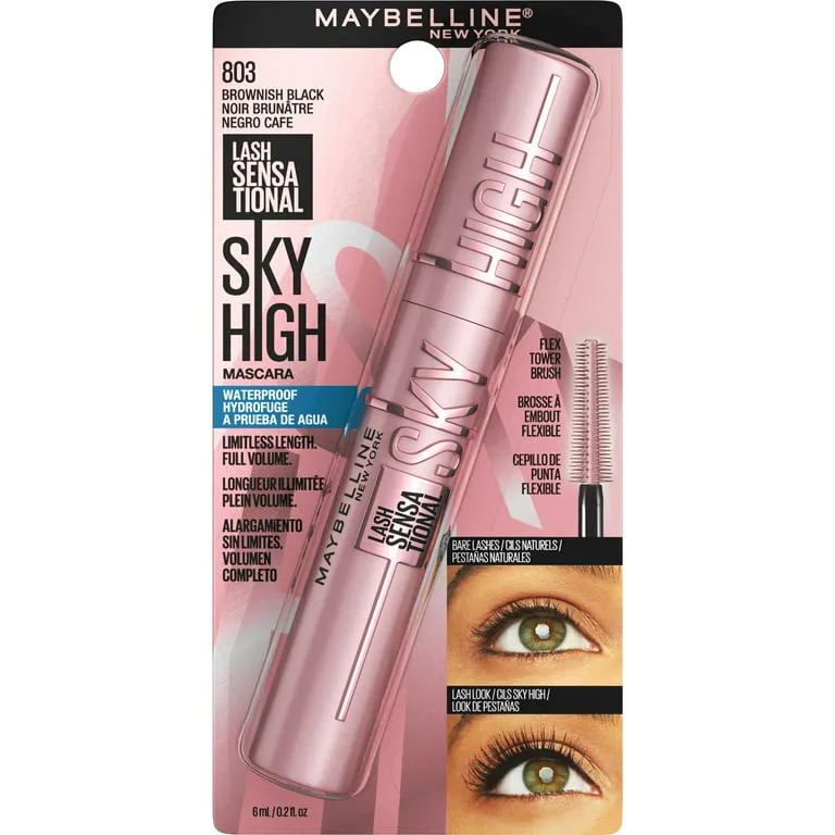 Maybelline Lash Sensational Sky High Mascara Brownish Black 803 water proof (Made in usa)