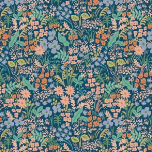 Meadow - Meadow - Blue Canvas Fabric  by Rifle Paper Co. for Cotton   Steel Fabrics