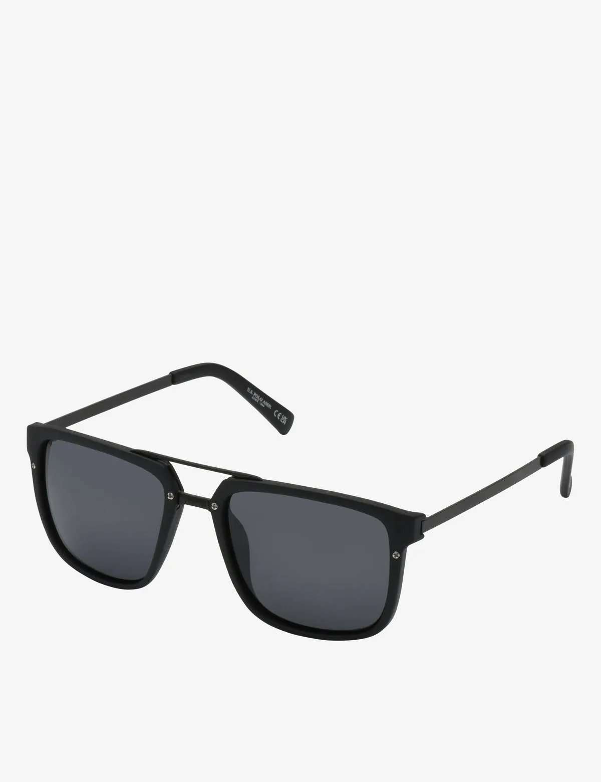 MEN'S POLARIZED RECTANGULAR WOOD FRAME SUNGLASSES