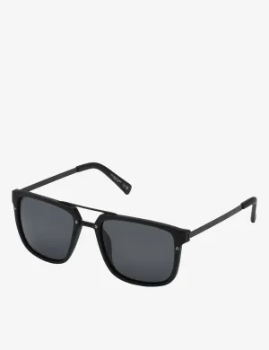 MEN'S POLARIZED RECTANGULAR WOOD FRAME SUNGLASSES