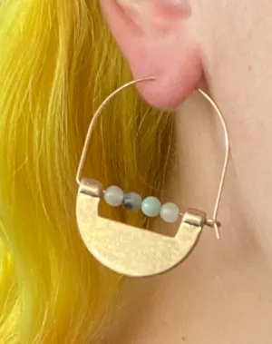 Metal And Stone Earrings