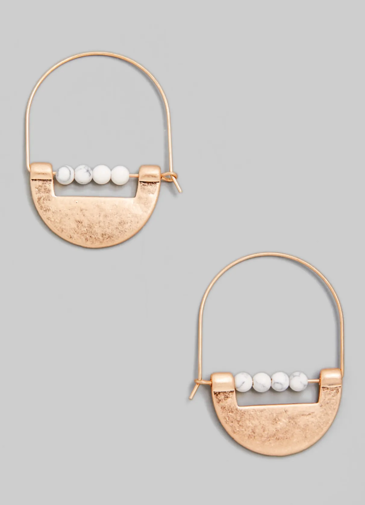 Metal And Stone Earrings