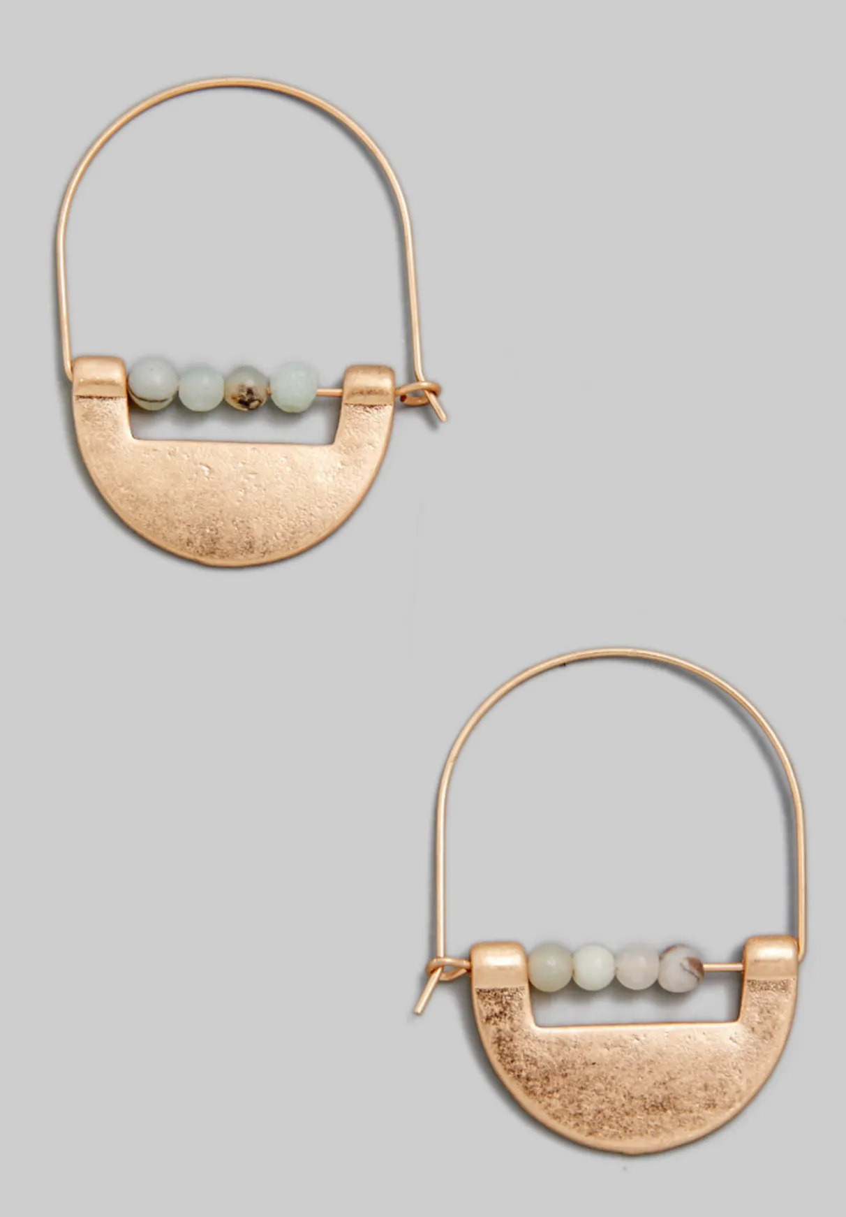 Metal And Stone Earrings