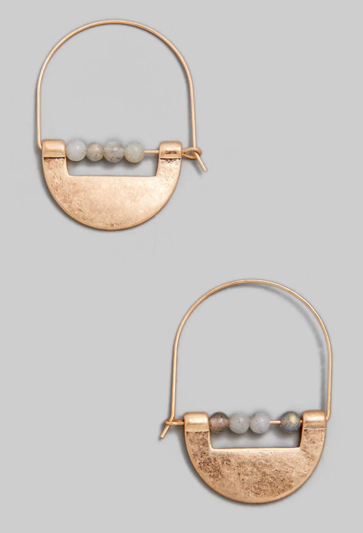 Metal And Stone Earrings