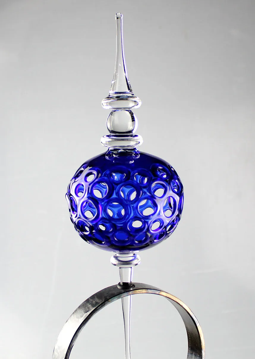 Metal Tower with Glass Orbs