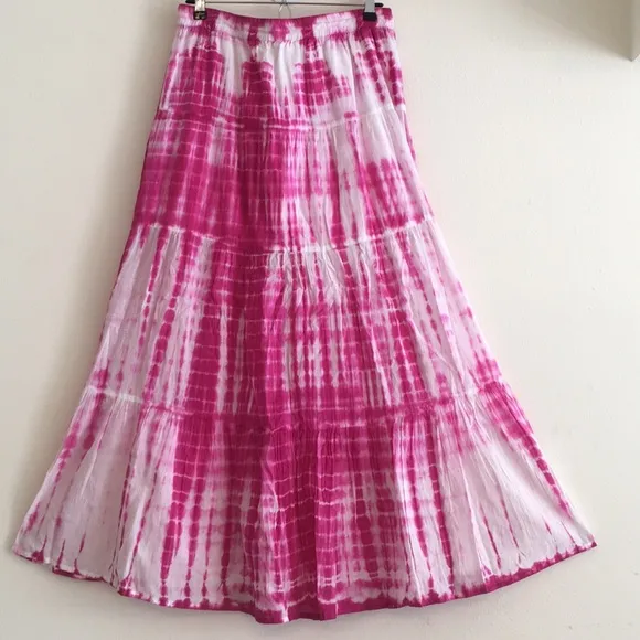 MICHAEL Michael Kors Pink Tie-Dye Cotton MaxiSkirt