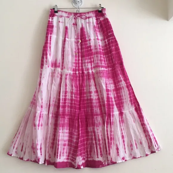 MICHAEL Michael Kors Pink Tie-Dye Cotton MaxiSkirt