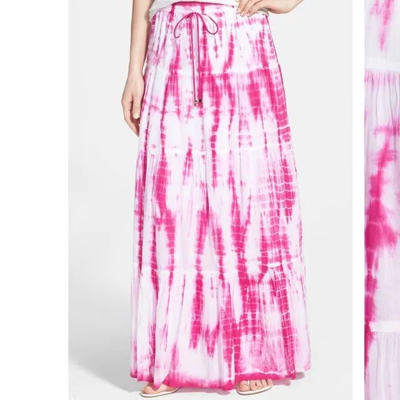 MICHAEL Michael Kors Pink Tie-Dye Cotton MaxiSkirt