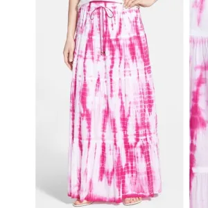 MICHAEL Michael Kors Pink Tie-Dye Cotton MaxiSkirt