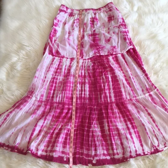MICHAEL Michael Kors Pink Tie-Dye Cotton MaxiSkirt
