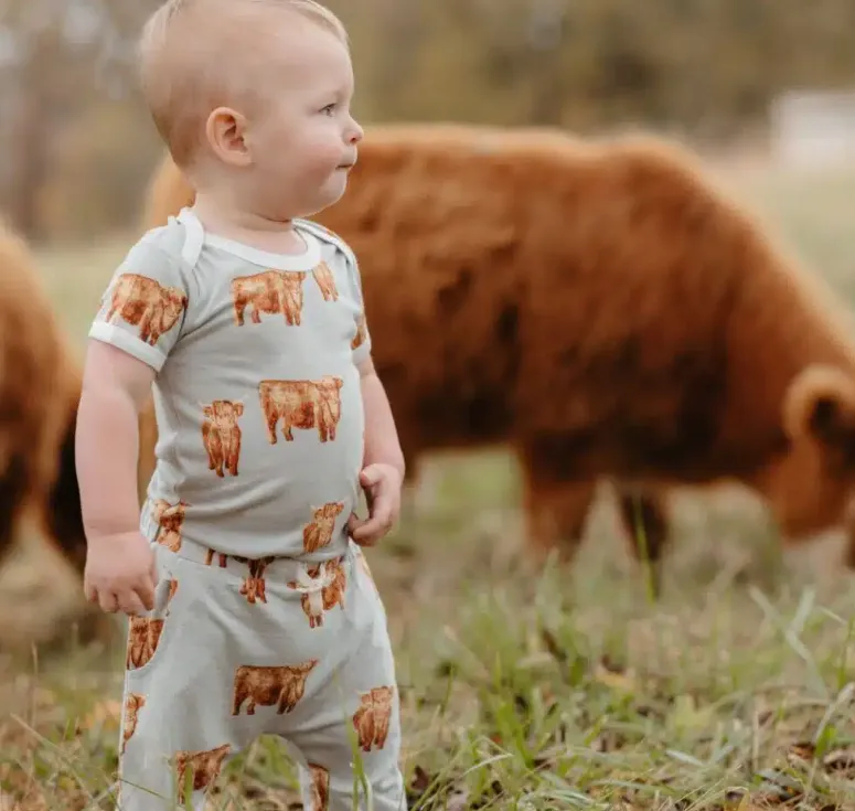 Milkbarn Bamboo One Piece Highland Cow