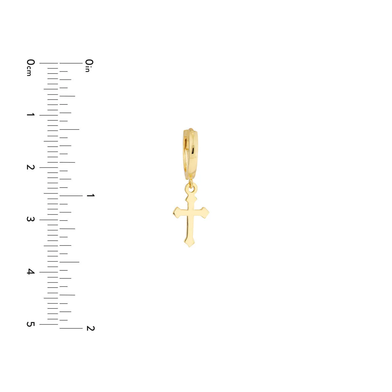 Mini Huggie Hoop Earrings with Cross Drop
