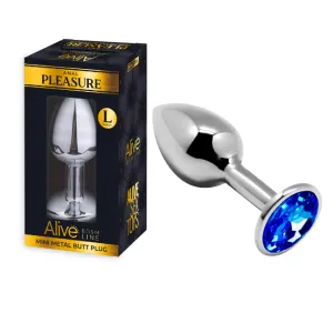 Mini Metal Butt Plug Anal Pleasure Blue Large