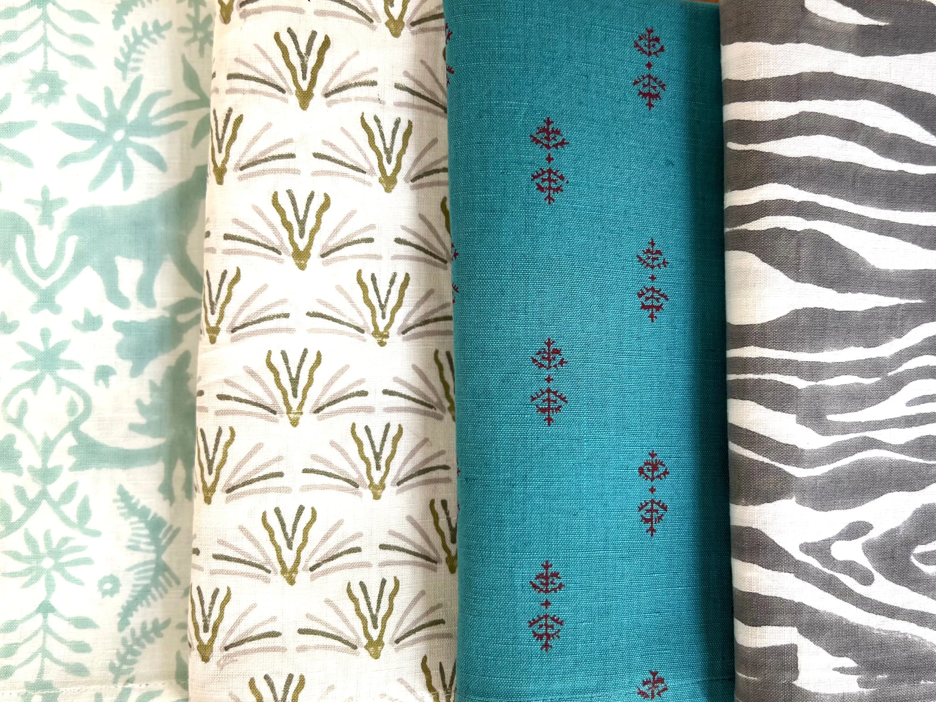 Mint Jaguar Organic Cotton Linen Napkin Set