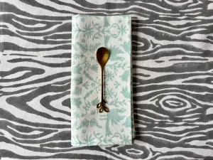 Mint Jaguar Organic Cotton Linen Napkin Set