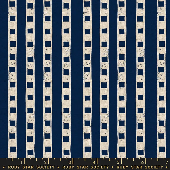 Modern Geometric in Navy Canvas -- Vessel by Alexia Abegg for Ruby Star Society -- Moda Fabric