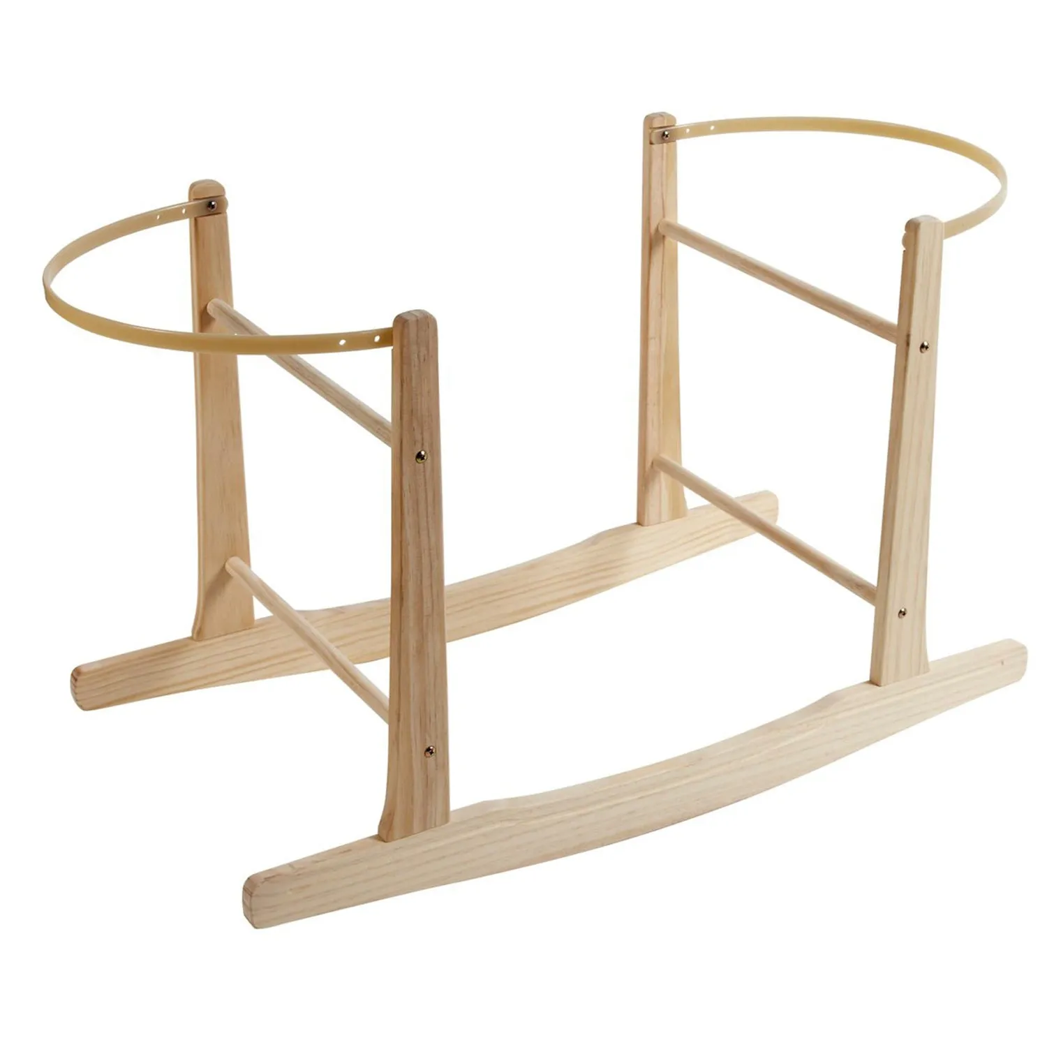 Moses Basket with Organic Flax Mattress Pad and Rocking Stand