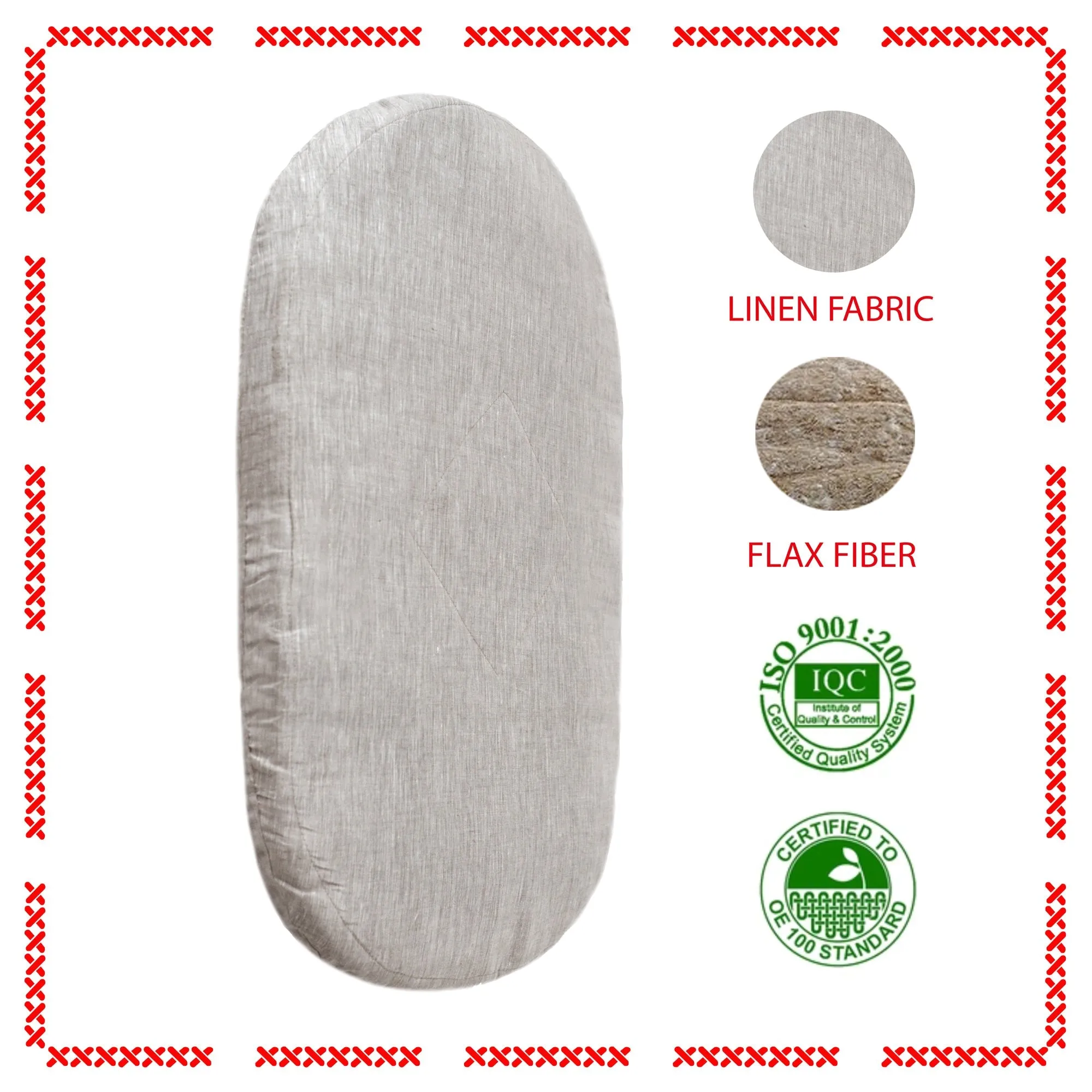 Moses Basket with Organic Flax Mattress Pad and Rocking Stand