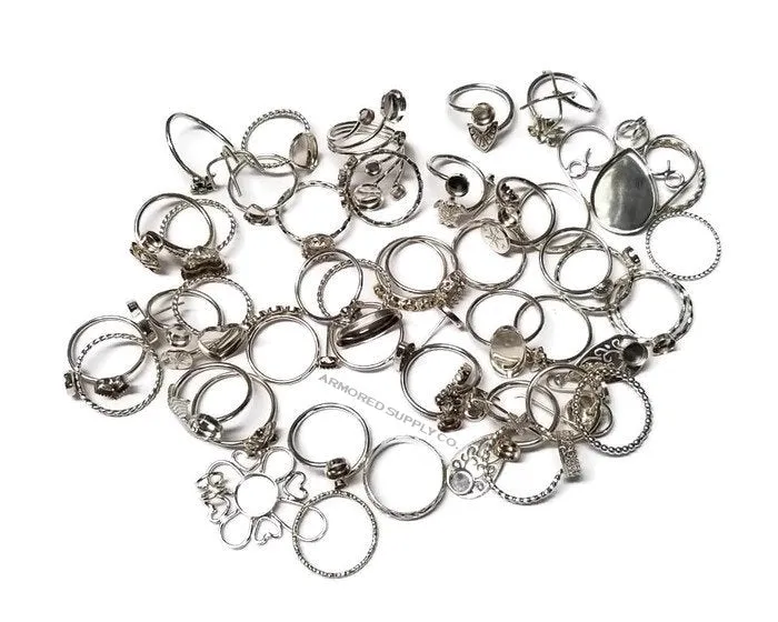 MYSTERY GRAB BAG Silver Ring Setting - Mix of Settings