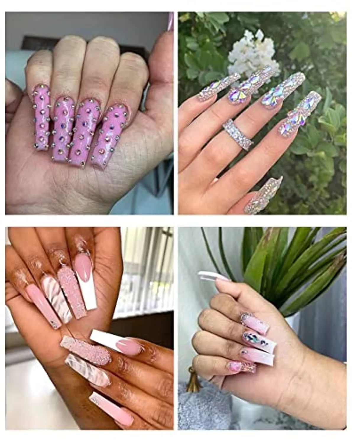Nail Rhinestones Mini Pixie 1.2mm Diamond 1200Pcs Crystal AB Gems Jewels Flatback 1800Pcs 12 Shapes Rhinestones 120Pcs, Tufusiur Nail Art Supplies Decorations Accessories for Face Tooth Makeup Crafts