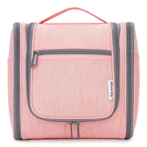 Narwey Hanging Toiletry Bag for Women Travel Makeup Bag Organizer Toiletries Bag for Cosmetics Essentials Accessories(Large, Pink)