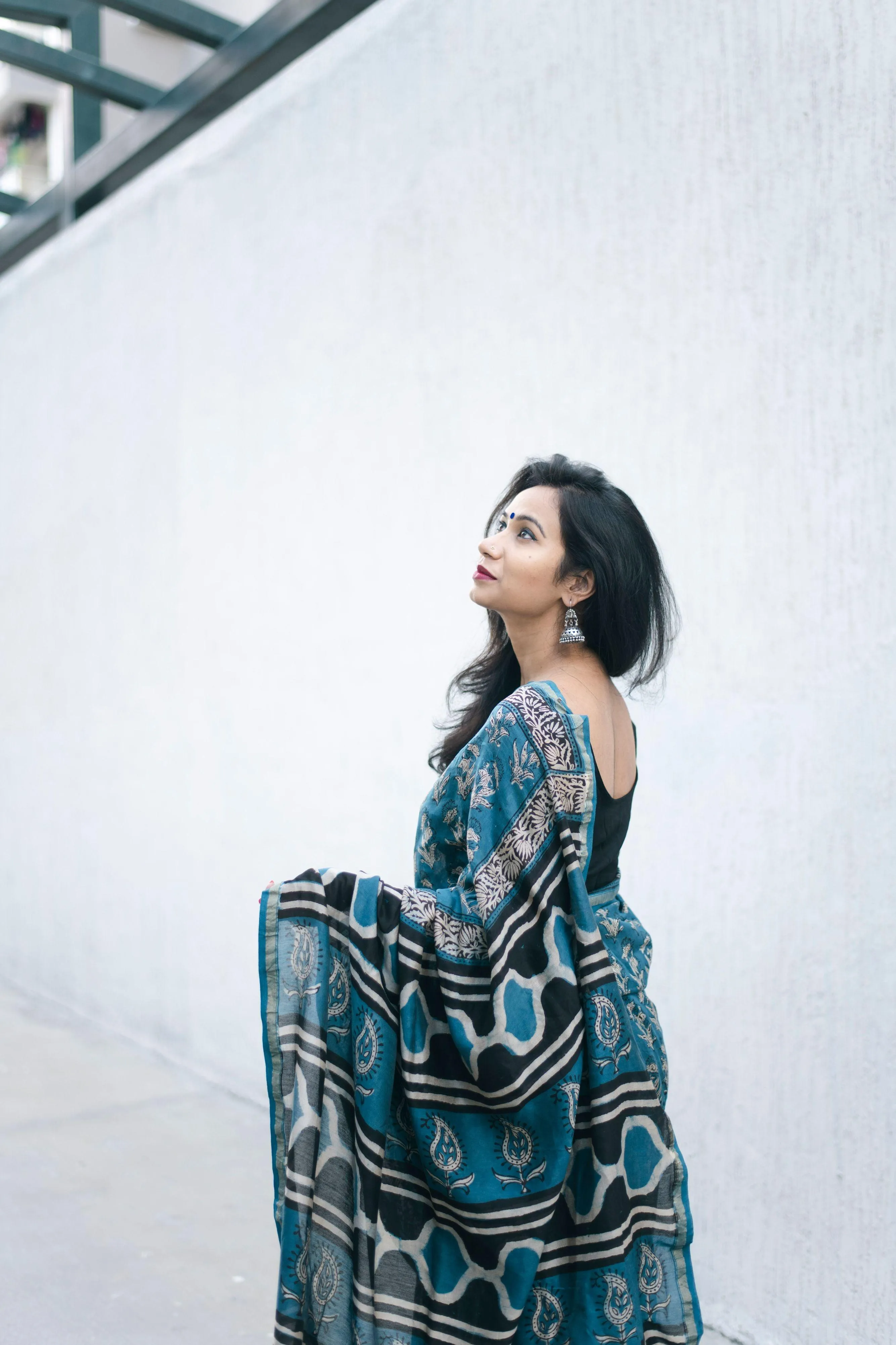Natural dyed Dabu sarees - Malhar - Ambrosia Leaf Indigo