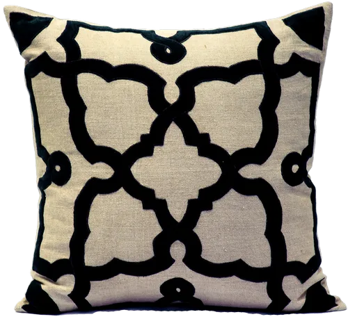 Natural Linen/Charcoal Velvet Pillow - Callisto Home
