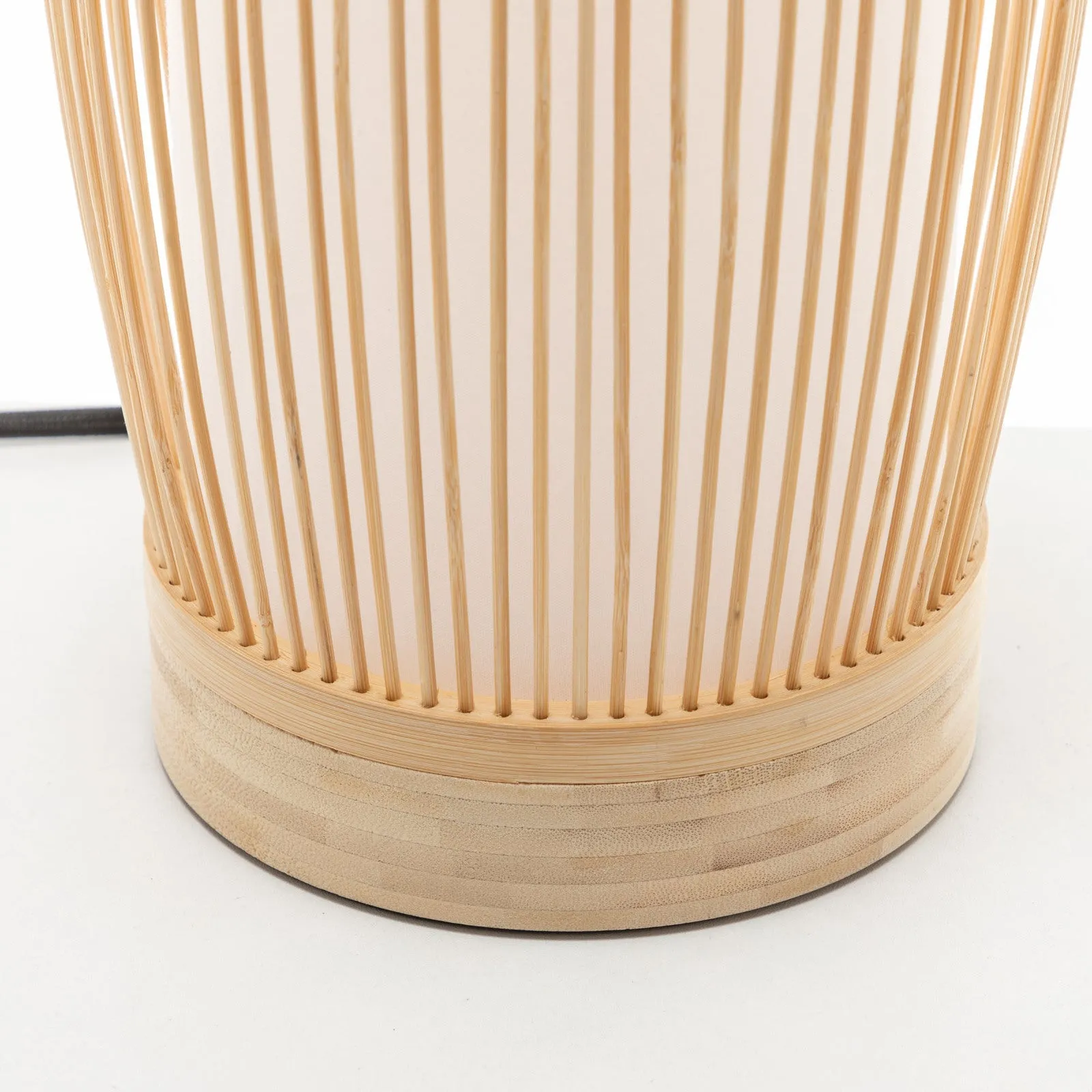 Natural Woven Bamboo Cylinder Table Lamp Light Shade Boho Tropical Coastal