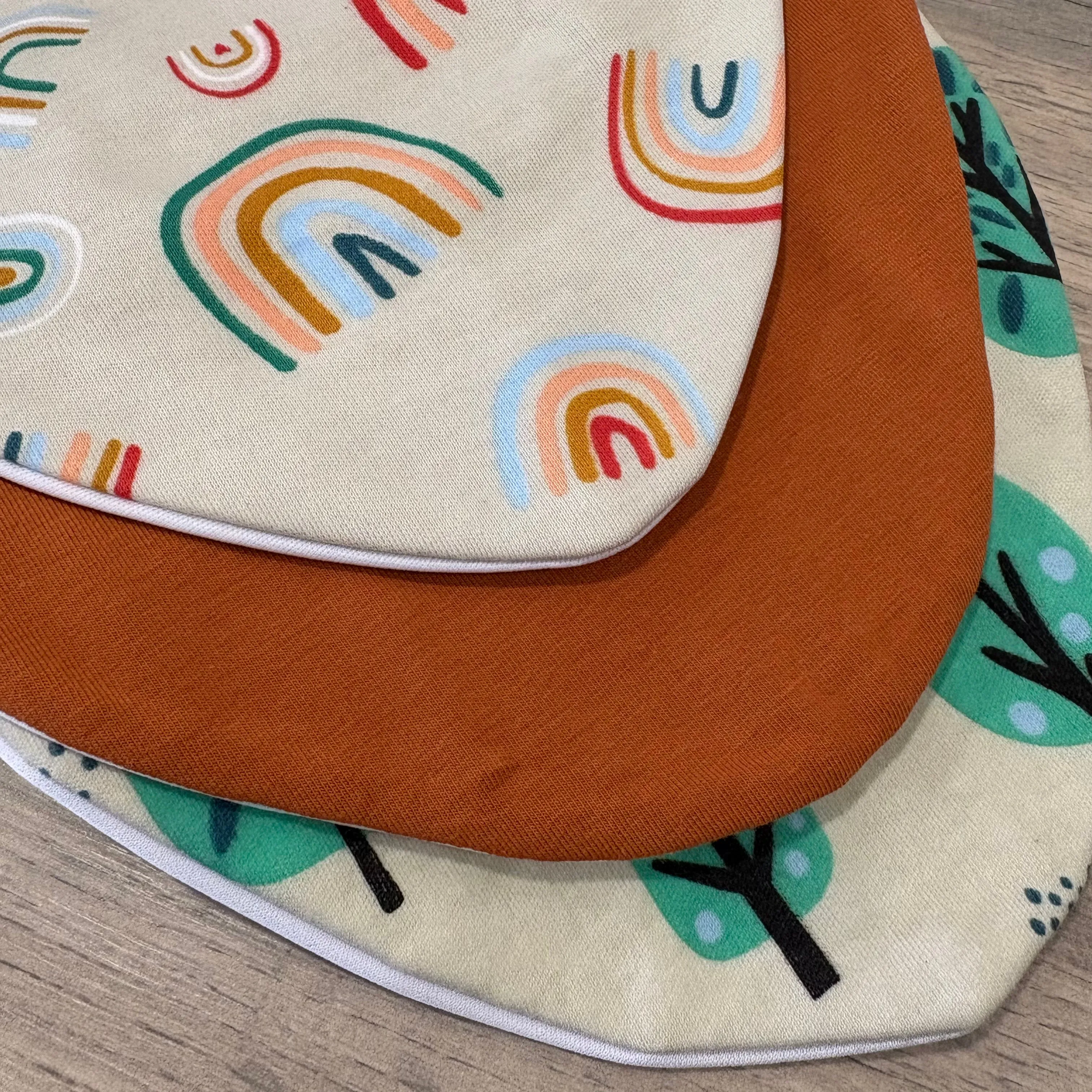 Nature Bundle of 3 Waterproof Dribble Bibs