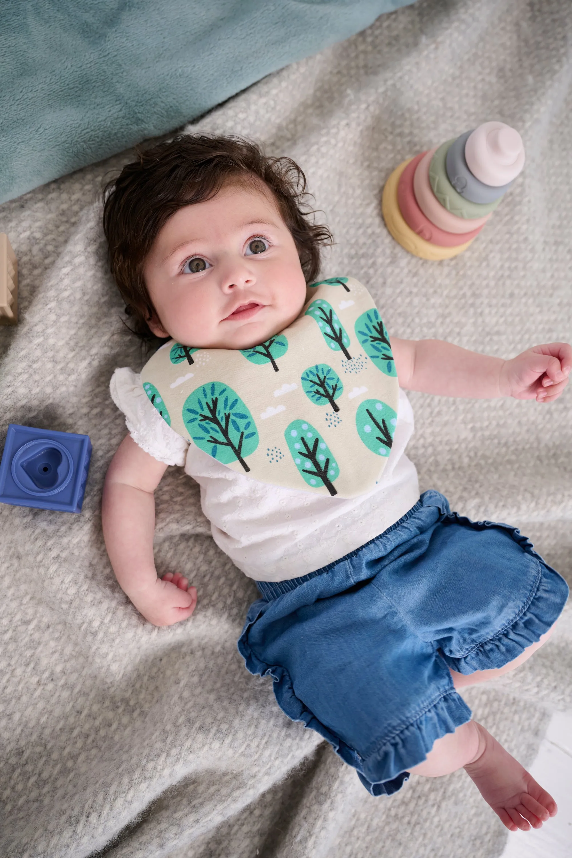 Nature Bundle of 3 Waterproof Dribble Bibs