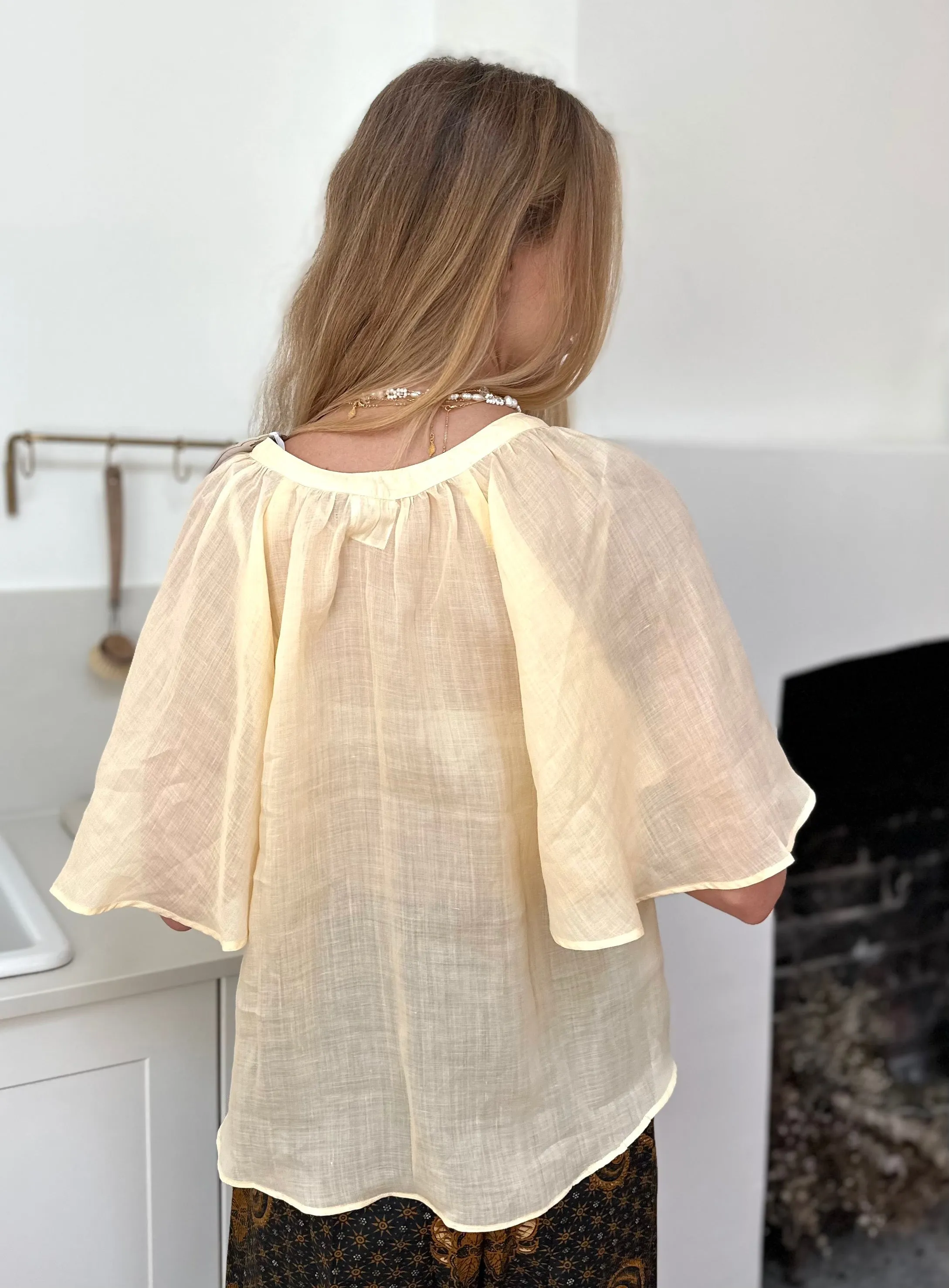 Naxos Blouse in pale yellow Cotton