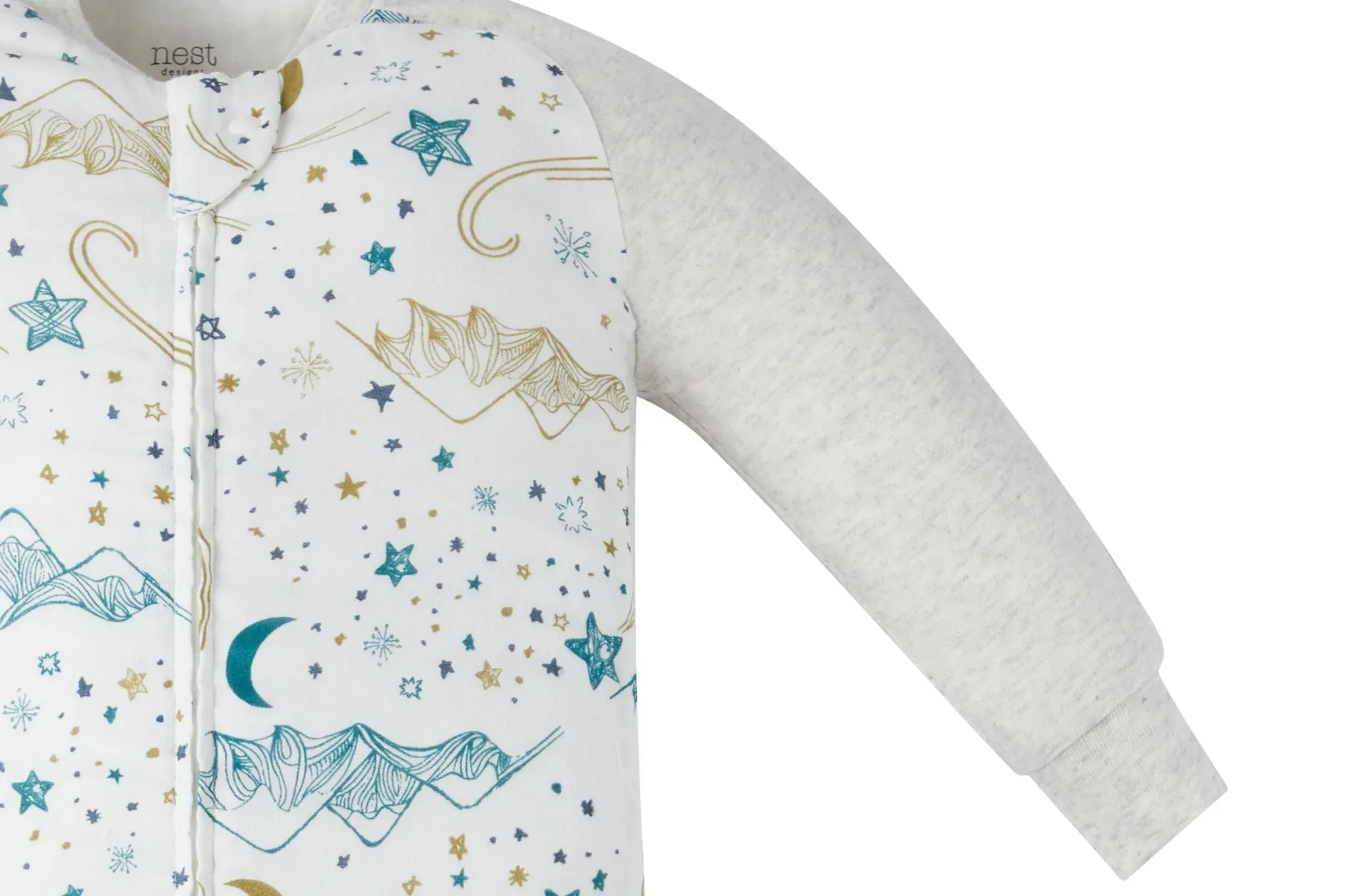 Nest Designs Bamboo Long Sleeve Footed Sleep Bag 1.0 TOG - Stars White