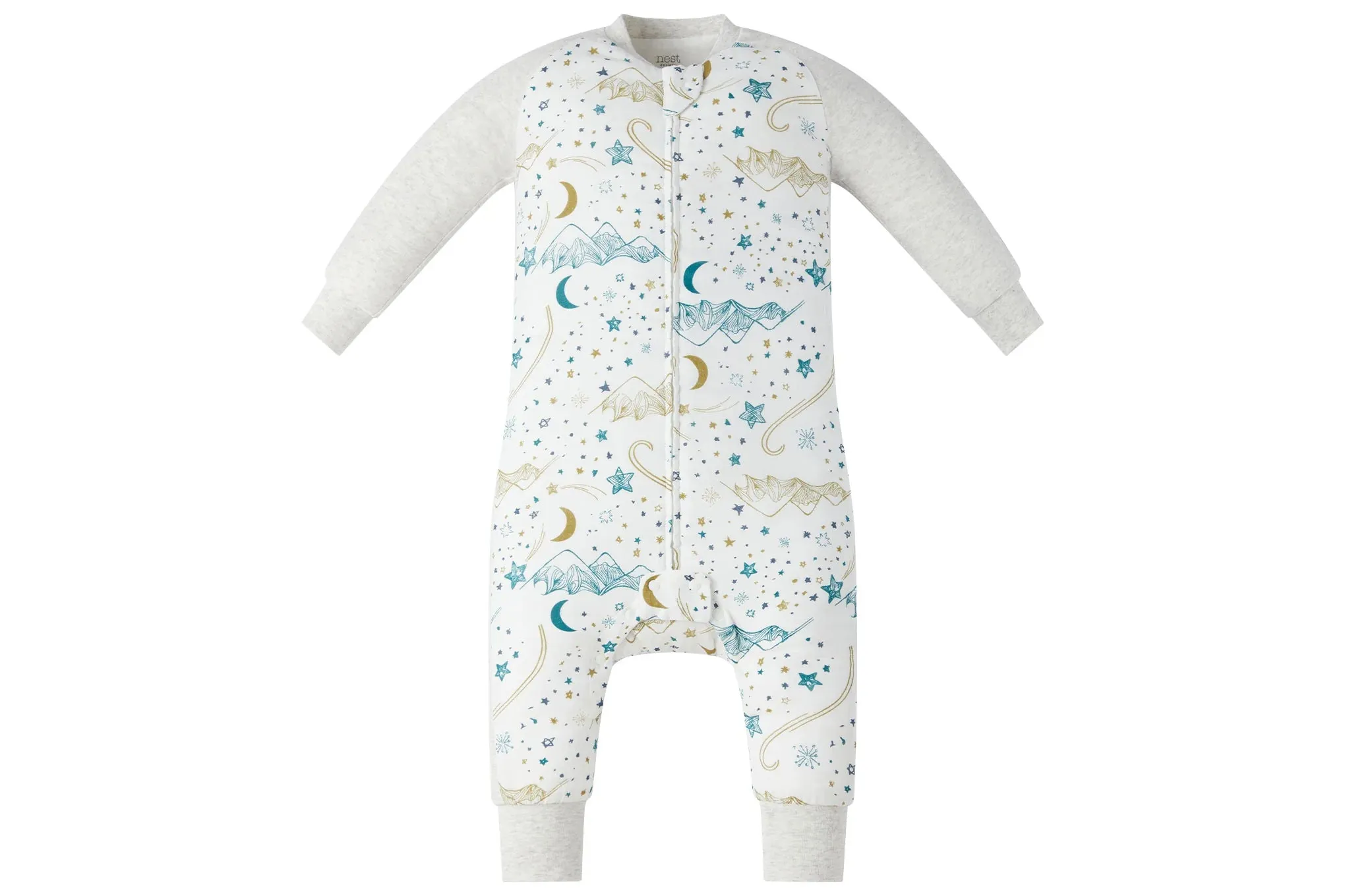 Nest Designs Bamboo Long Sleeve Footed Sleep Bag 1.0 TOG - Stars White