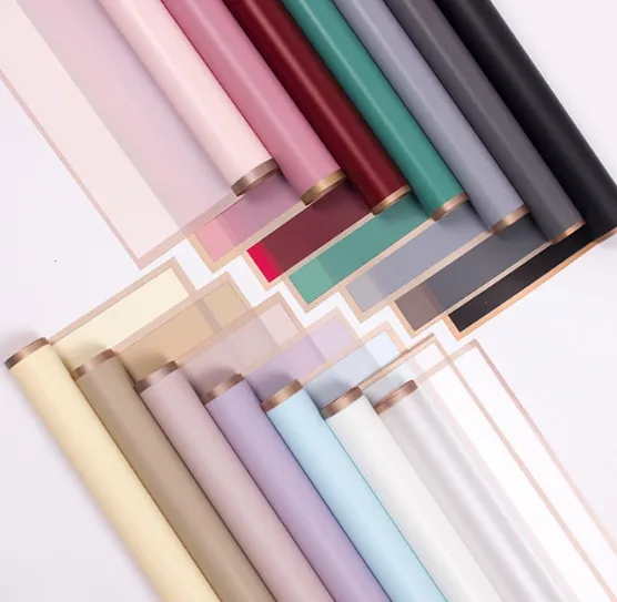 NEW 5 Sheets / Pack Phnom Penh Flower Matte Paper Flower Wrapping Paper Bouquet Jelly Film Waterproof Gift Wrapping Paper 58x58cm, Colour: Lotus Color