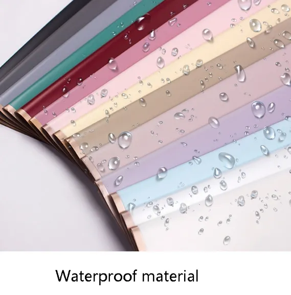 NEW 5 Sheets / Pack Phnom Penh Flower Matte Paper Flower Wrapping Paper Bouquet Jelly Film Waterproof Gift Wrapping Paper 58x58cm, Colour: Lotus Color
