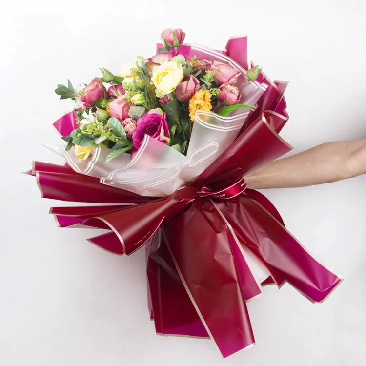 NEW 5 Sheets / Pack Phnom Penh Flower Matte Paper Flower Wrapping Paper Bouquet Jelly Film Waterproof Gift Wrapping Paper 58x58cm, Colour: Lotus Color