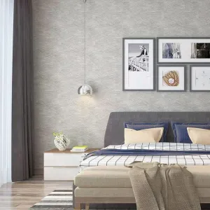 NEW Silk Embossed Wallpaper, Peel and Stick Self-Adhesive Removable 3D Texture Wallpaper for Kitchen Furniture Bedroom Wallcovering (15.7"x394", Silver Grey)